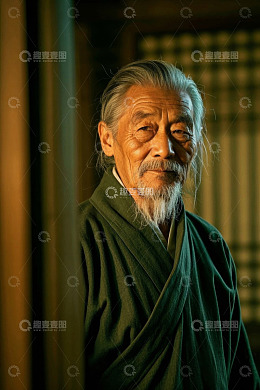 一位慈祥的长者肖像照片