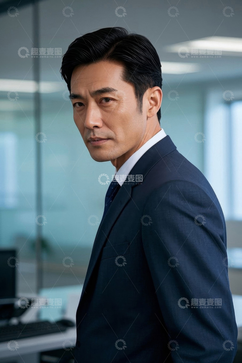高清大图下载【趣麦麦图】西装革履的亚洲男子商务照