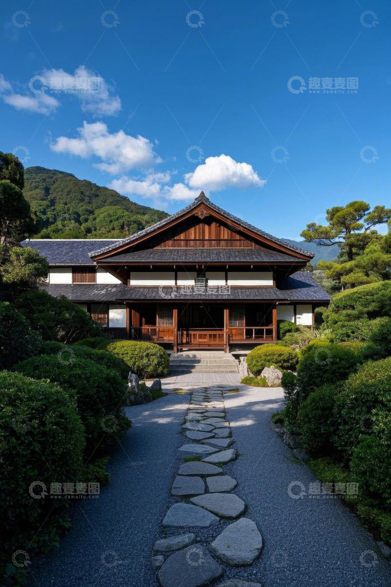 高清大图下载【趣麦麦图】日式传统建筑庭院景观