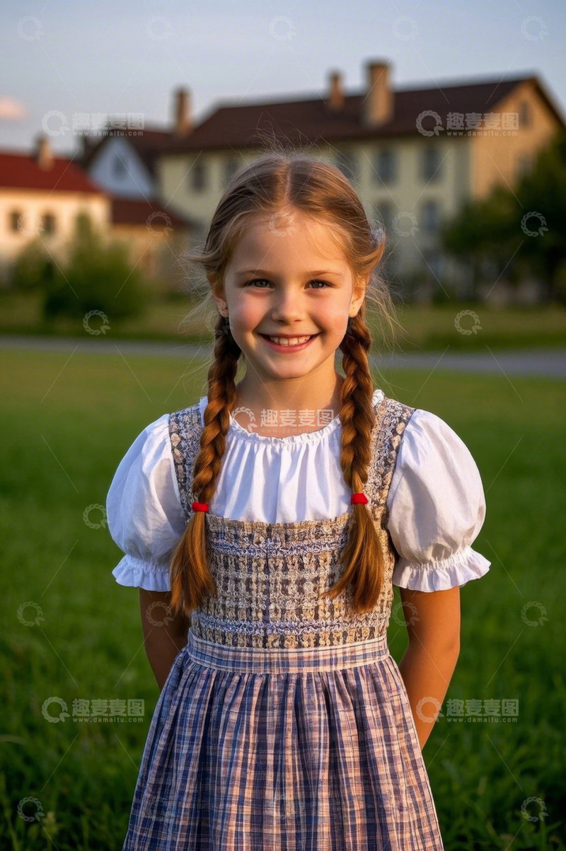 高清大图下载【趣麦麦图】乡村田园女孩可爱笑容
