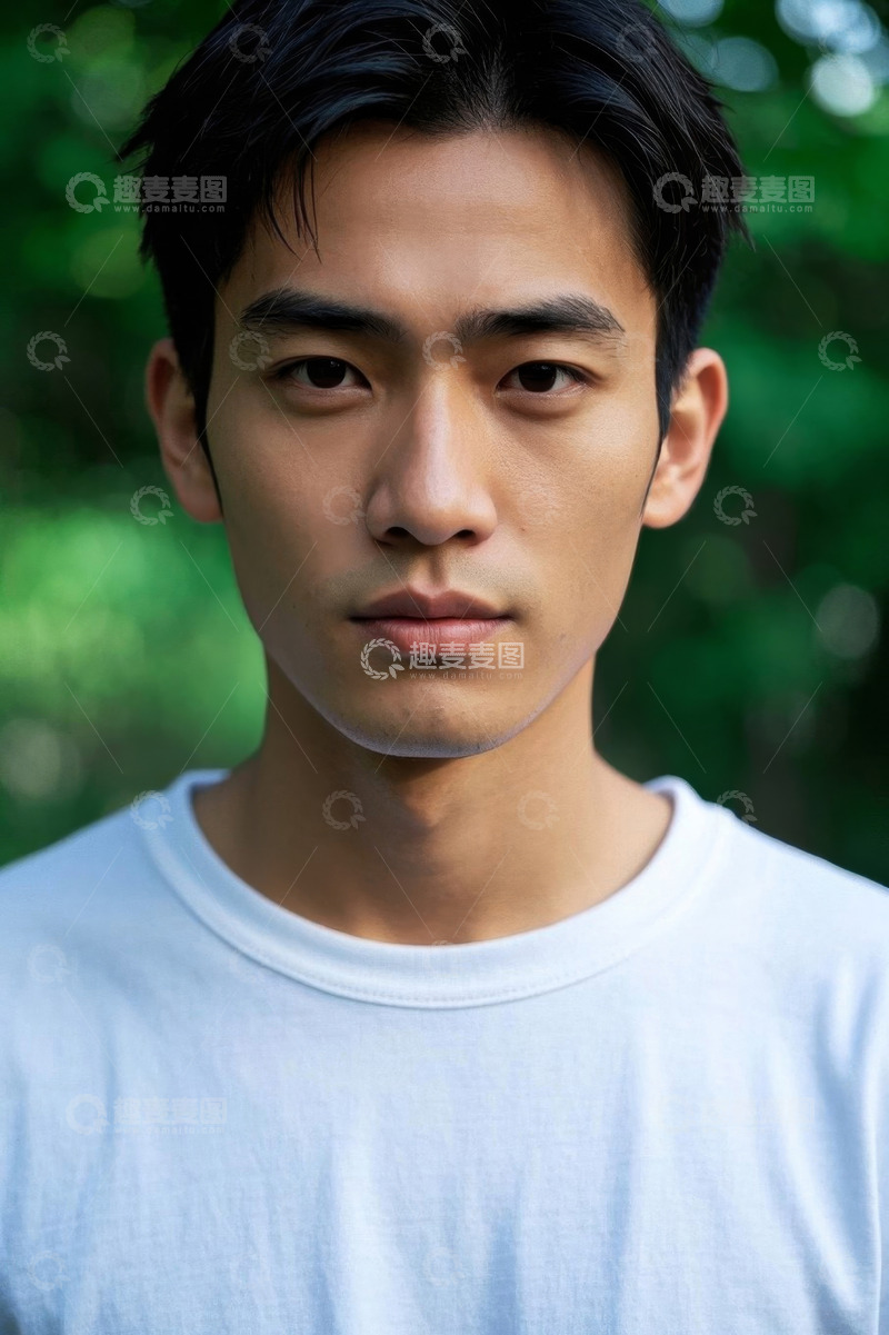 高清大图下载【趣麦麦图】亚洲年轻男子户外肖像