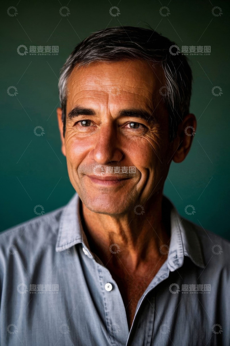高清大图下载【趣麦麦图】一位慈祥和蔼的老年男子肖像