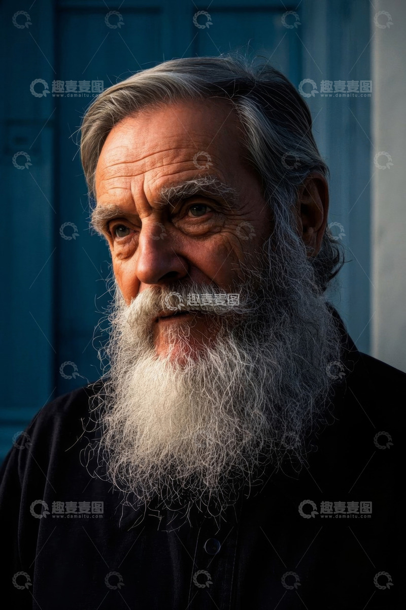 高清大图下载【趣麦麦图】一位长者肖像照片沧桑感十足