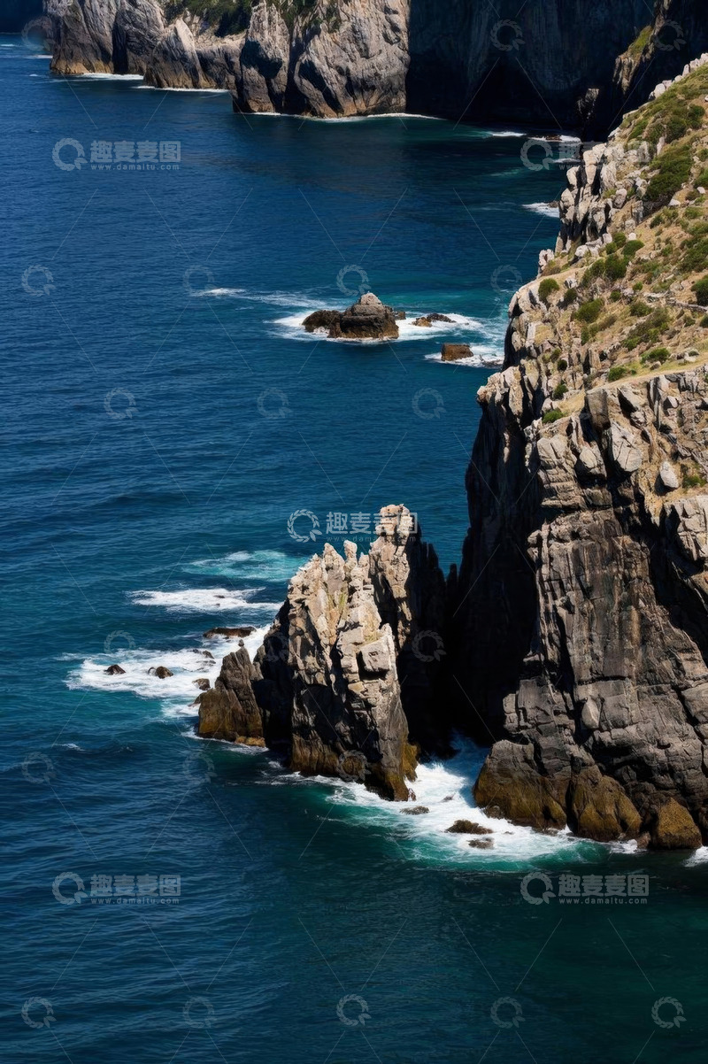 高清大图下载【趣麦麦图】海岸边岩石与海洋景观