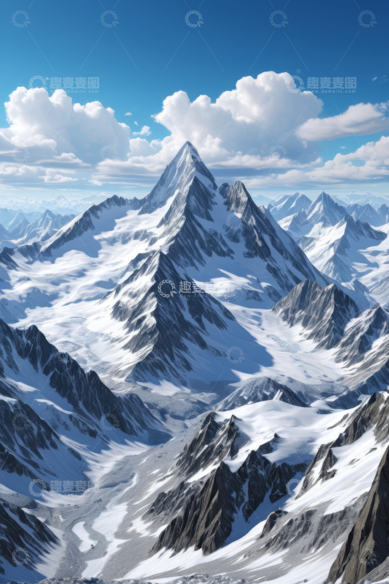 高清大图下载【趣麦麦图】雪山自然风光全景