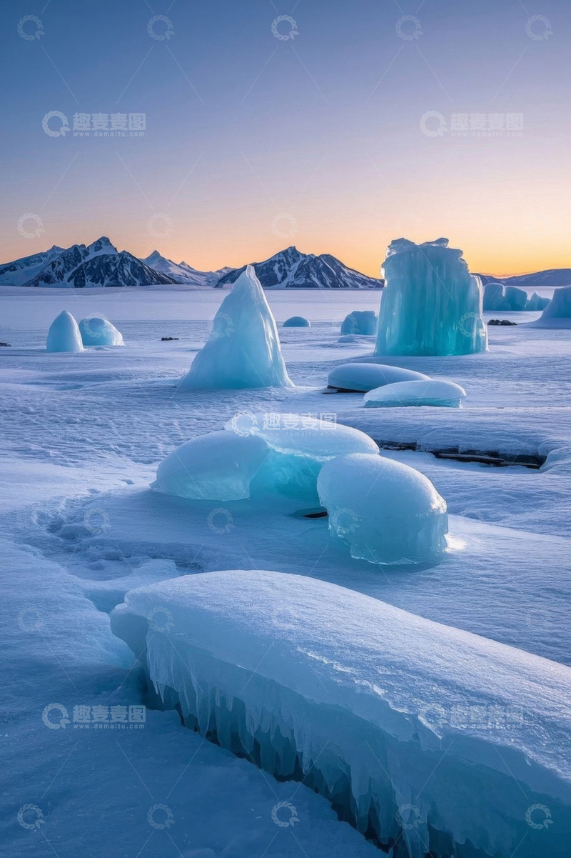 高清大图下载【趣麦麦图】极地冰川与冰景风光