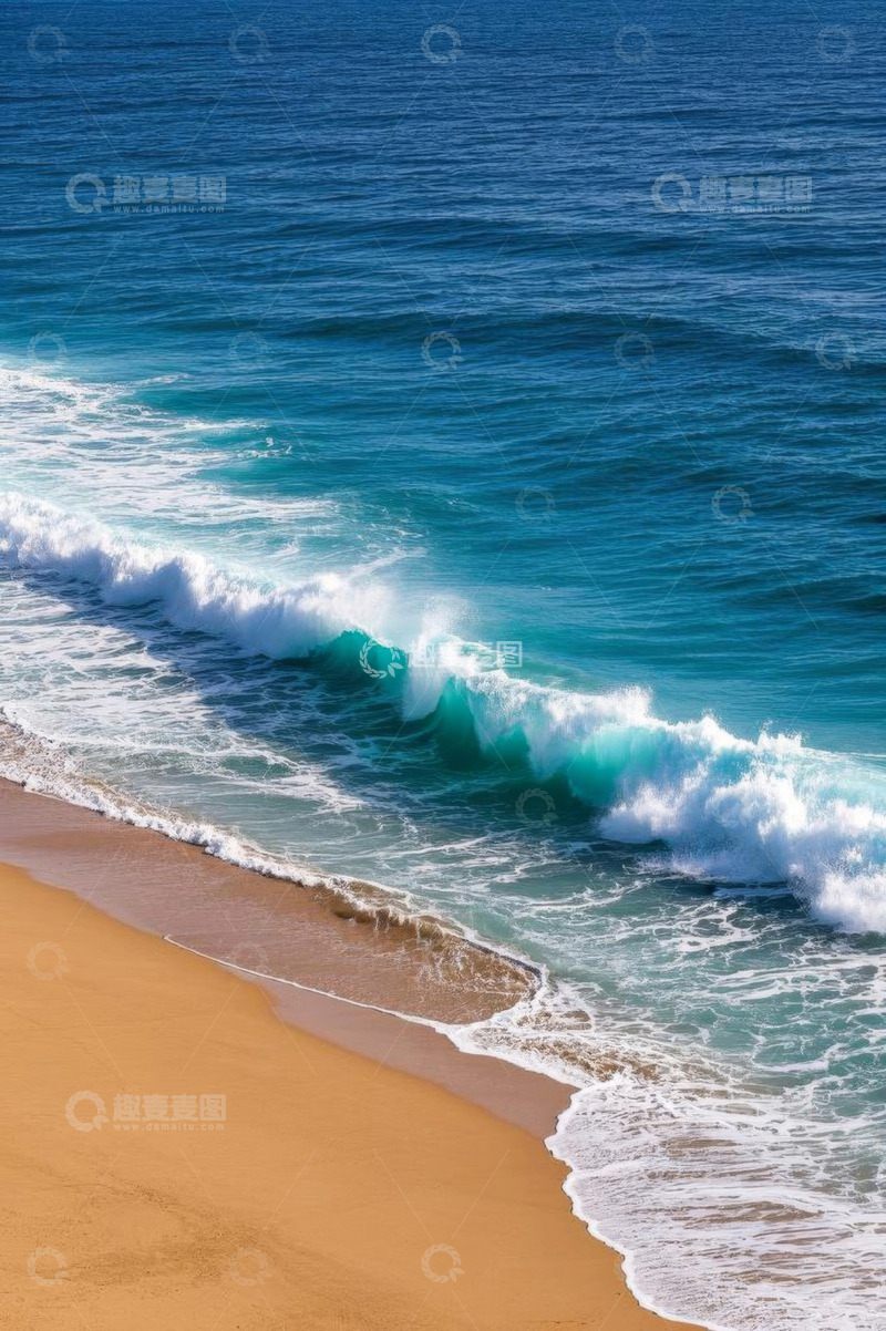 高清大图下载【趣麦麦图】海浪拍打沙滩自然景观