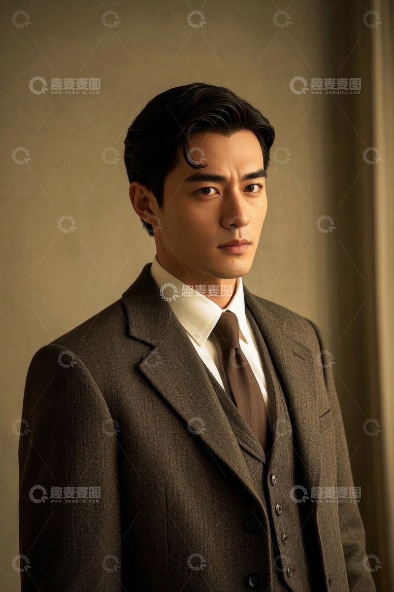 高清大图下载【趣麦麦图】复古西装男士肖像摄影