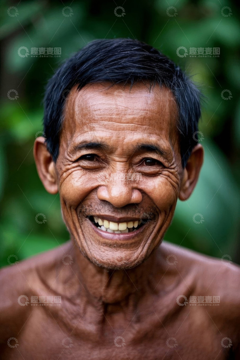 高清大图下载【趣麦麦图】一位快乐的老年男子肖像