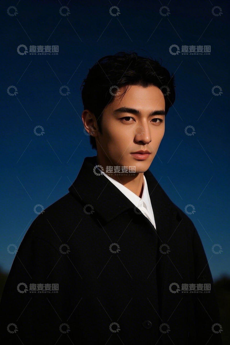 高清大图下载【趣麦麦图】深色背景下时尚男士肖像