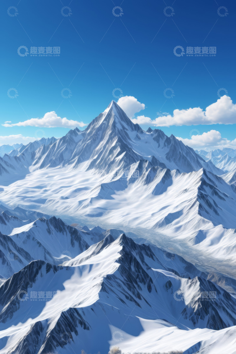 高清大图下载【趣麦麦图】雪山全景自然风光