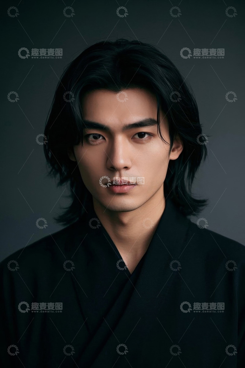 高清大图下载【趣麦麦图】亚洲男性深色衣着肖像照