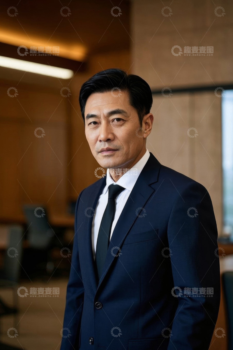 高清大图下载【趣麦麦图】西装革履中年男子商务照