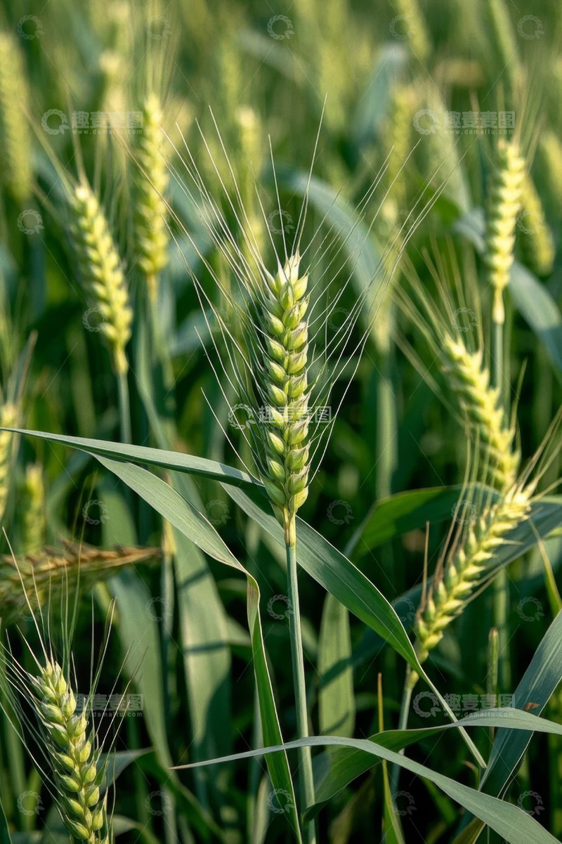 高清大图下载【趣麦麦图】麦田里生长的小麦特写