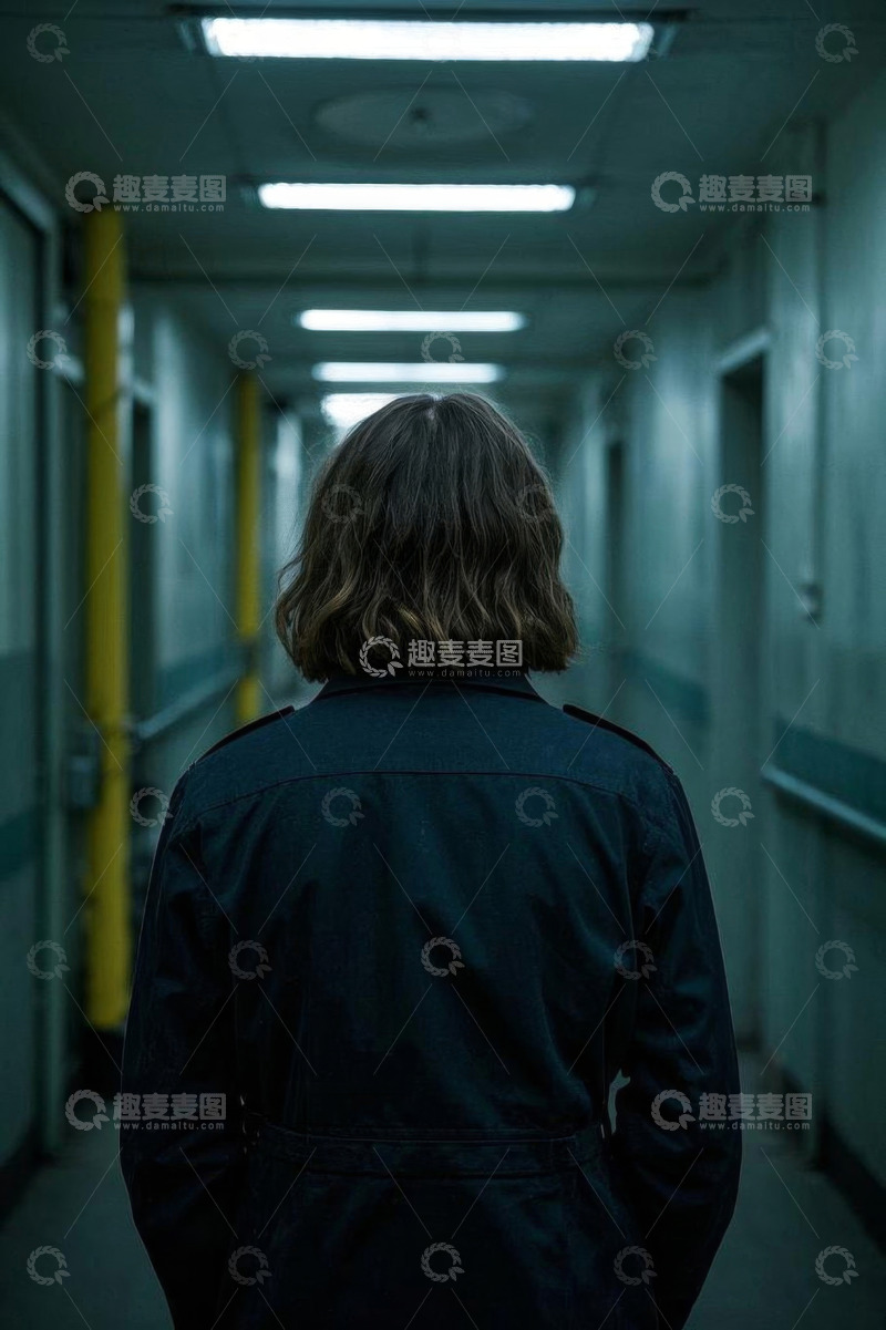 高清大图下载【趣麦麦图】走廊里孤独的身影背影