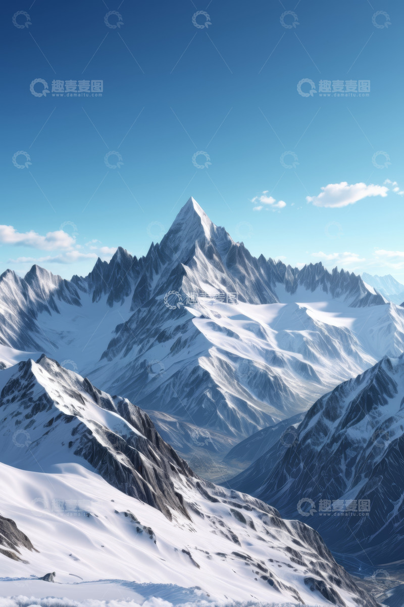 高清大图下载【趣麦麦图】雪山全景自然风光