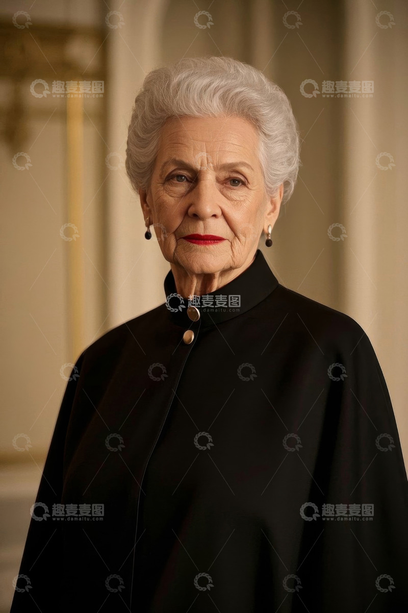 高清大图下载【趣麦麦图】优雅高贵的老年女性肖像