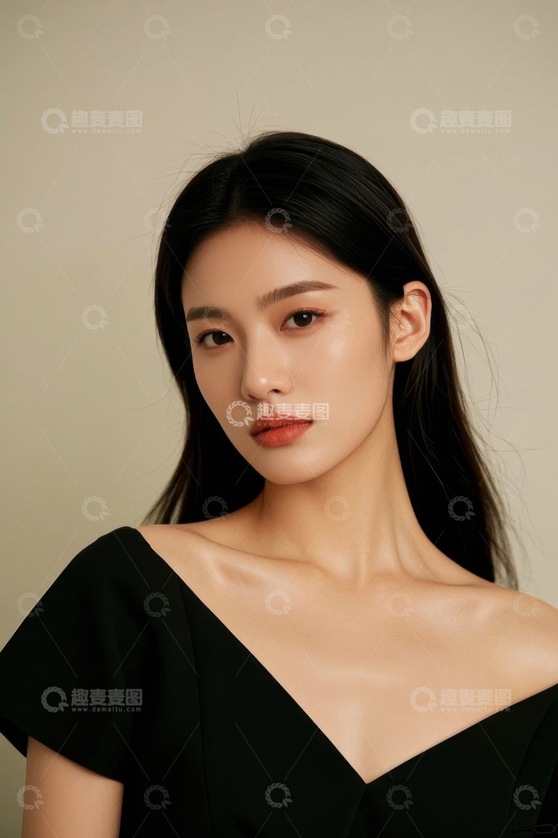 高清大图下载【趣麦麦图】时尚美女写真黑色服装写真