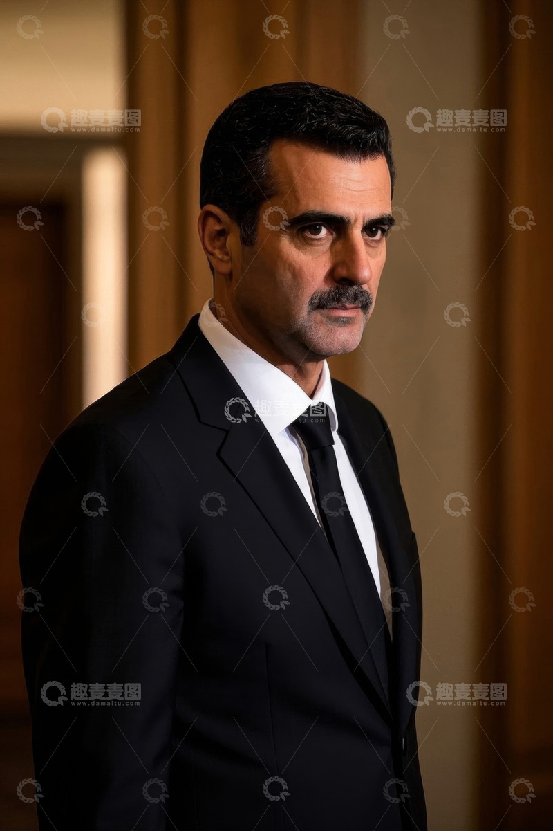 高清大图下载【趣麦麦图】西装革履的中年男子肖像