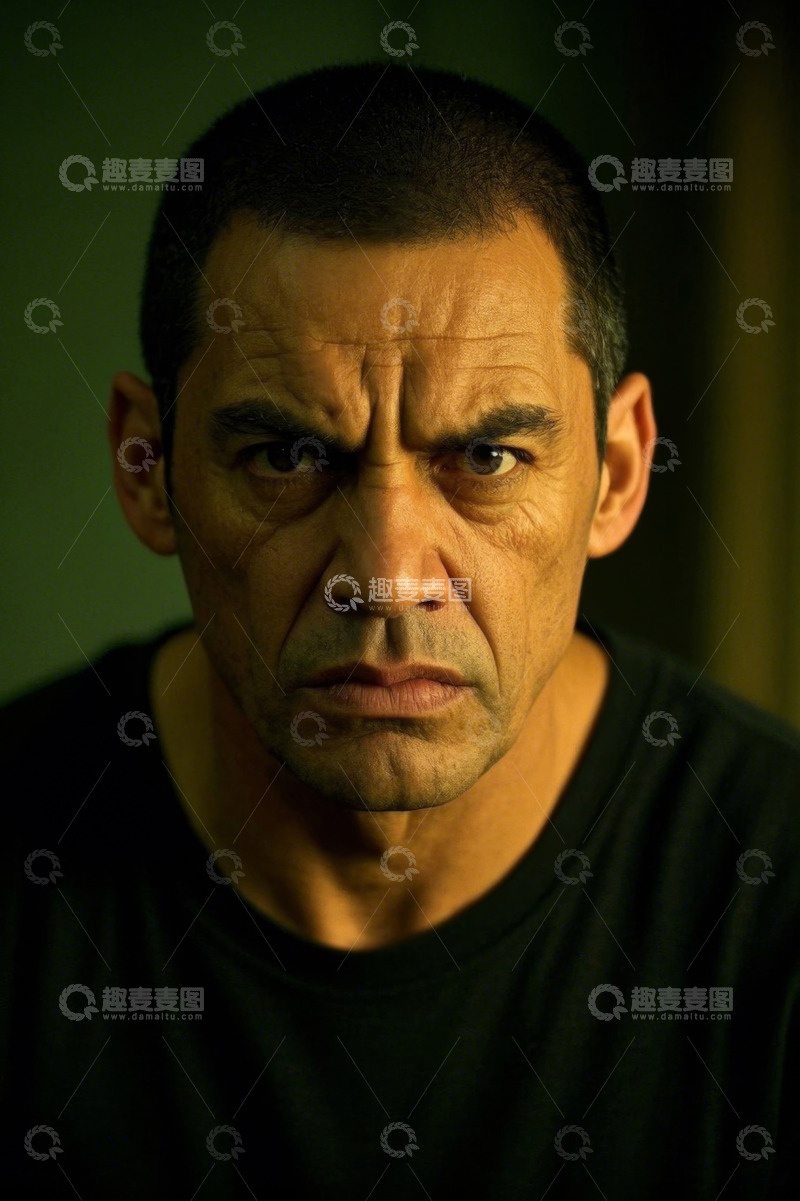 高清大图下载【趣麦麦图】男人严肃表情特写肖像