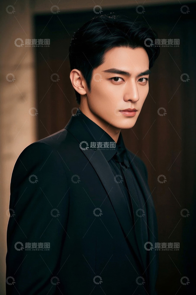 高清大图下载【趣麦麦图】西装革履的英俊男子肖像