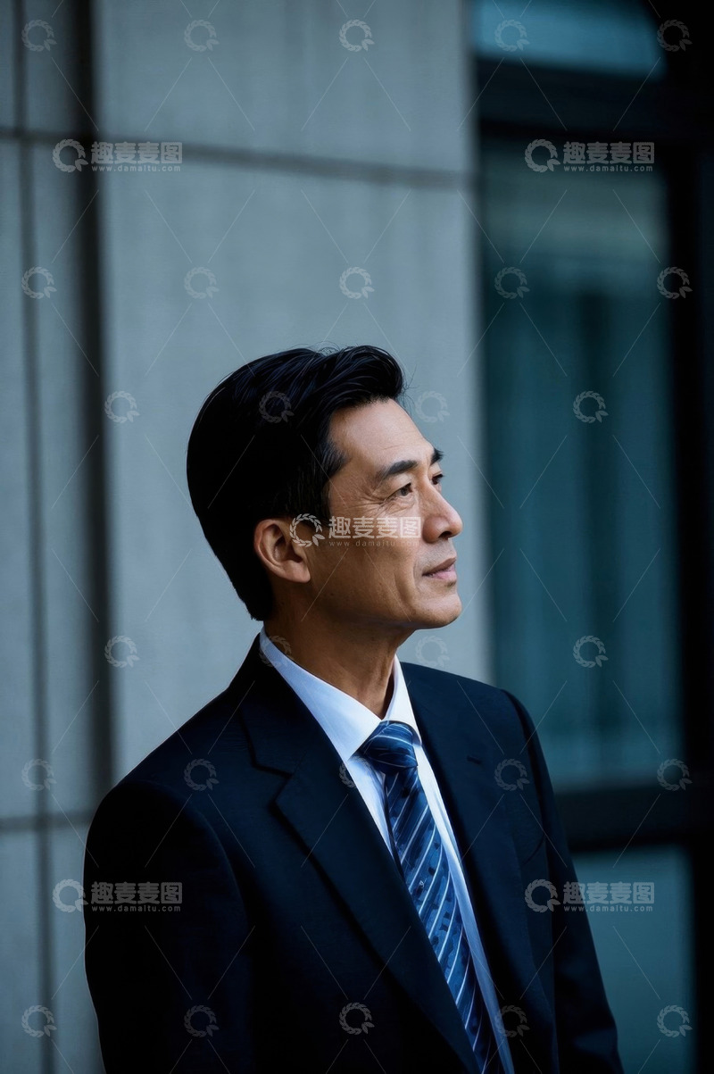 高清大图下载【趣麦麦图】商务男士凝望远方沉思