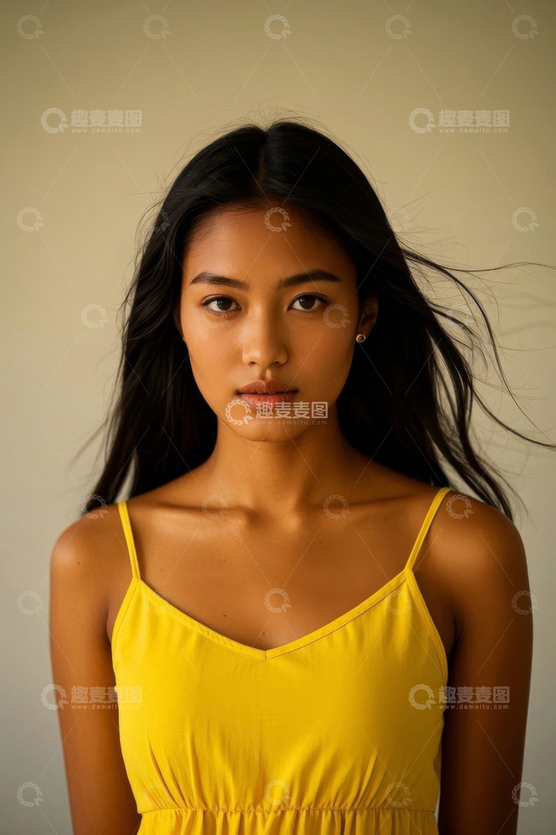 高清大图下载【趣麦麦图】阳光下美丽的亚洲女性肖像