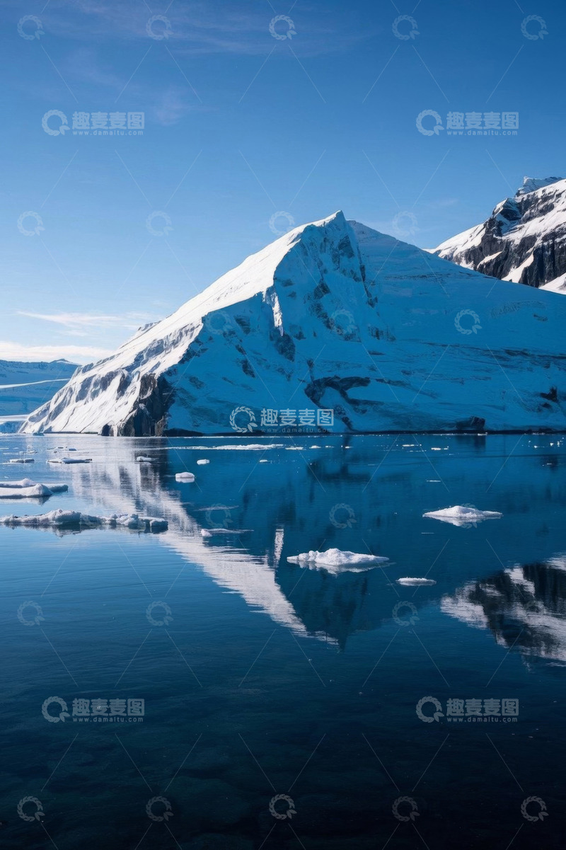 高清大图下载【趣麦麦图】雪山倒影宁静湖景