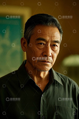 一位年迈的亚洲男子肖像