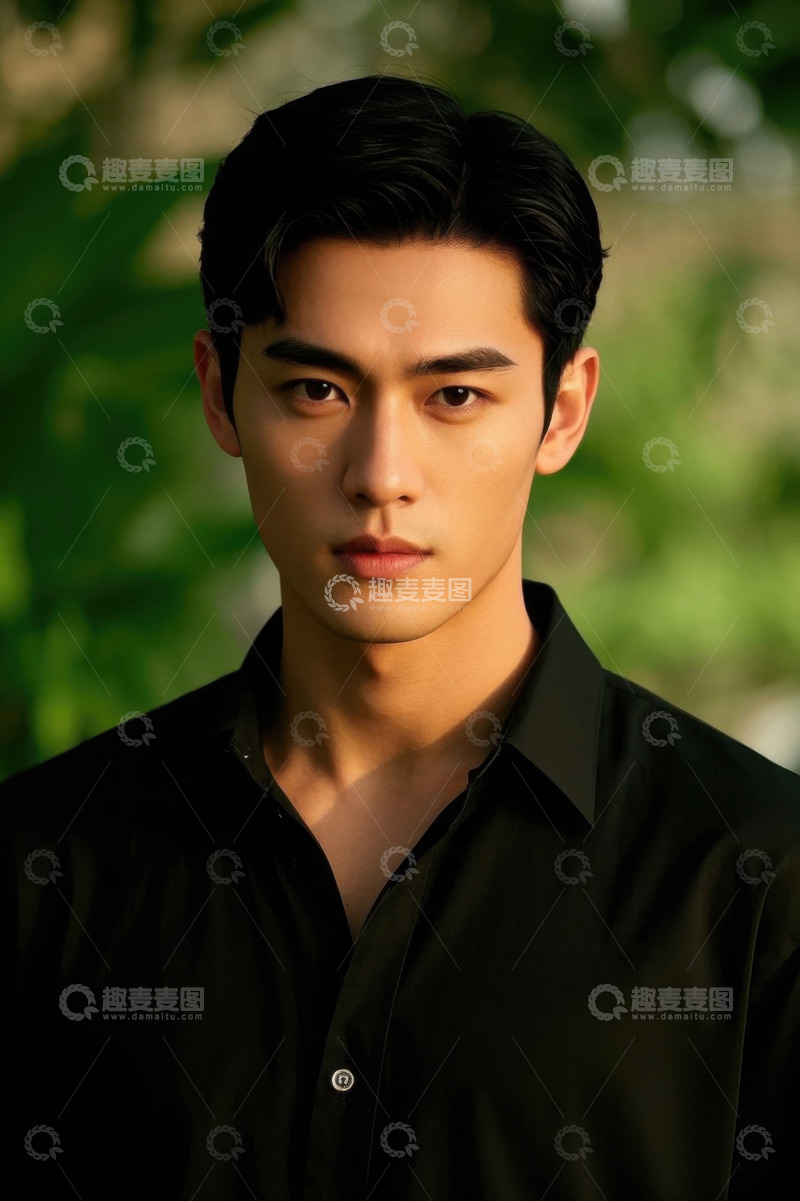 高清大图下载【趣麦麦图】阳光下英俊男子肖像照片