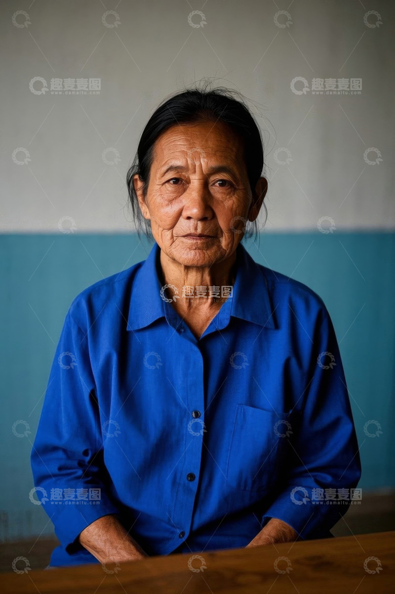 高清大图下载【趣麦麦图】一位亚洲老年妇女肖像照