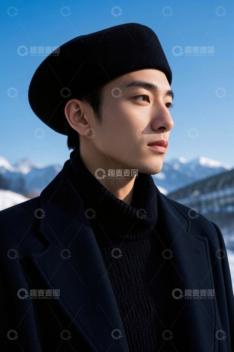 高清大图下载【趣麦麦图】时尚型男冬季户外写真