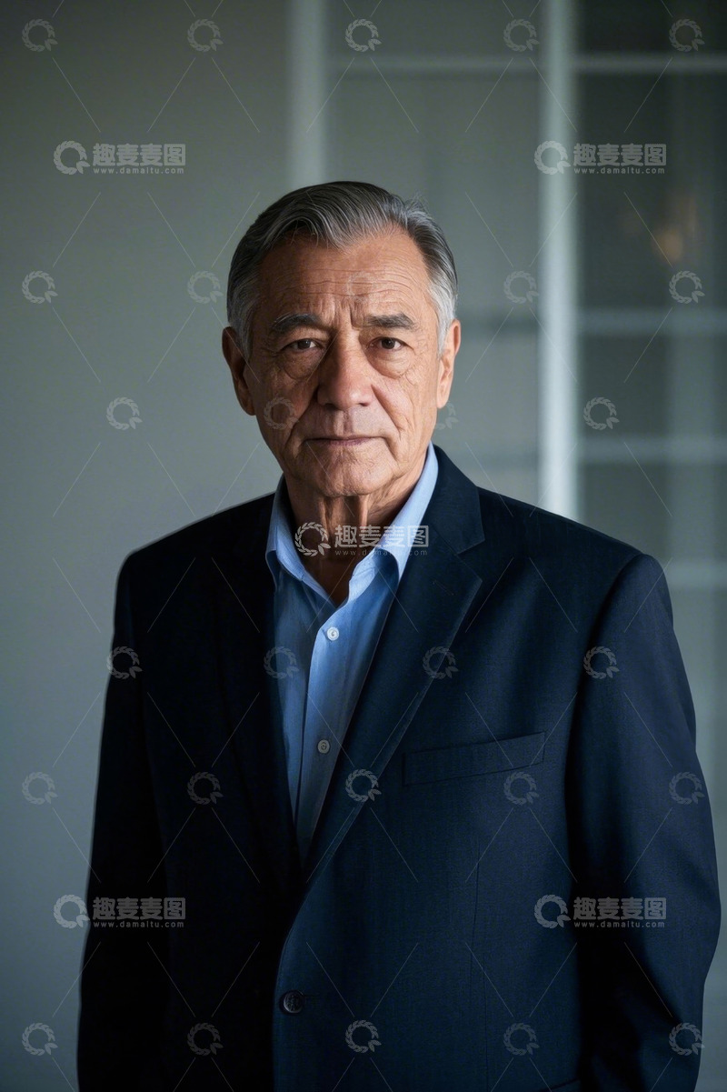 高清大图下载【趣麦麦图】一位严肃的年长男士肖像