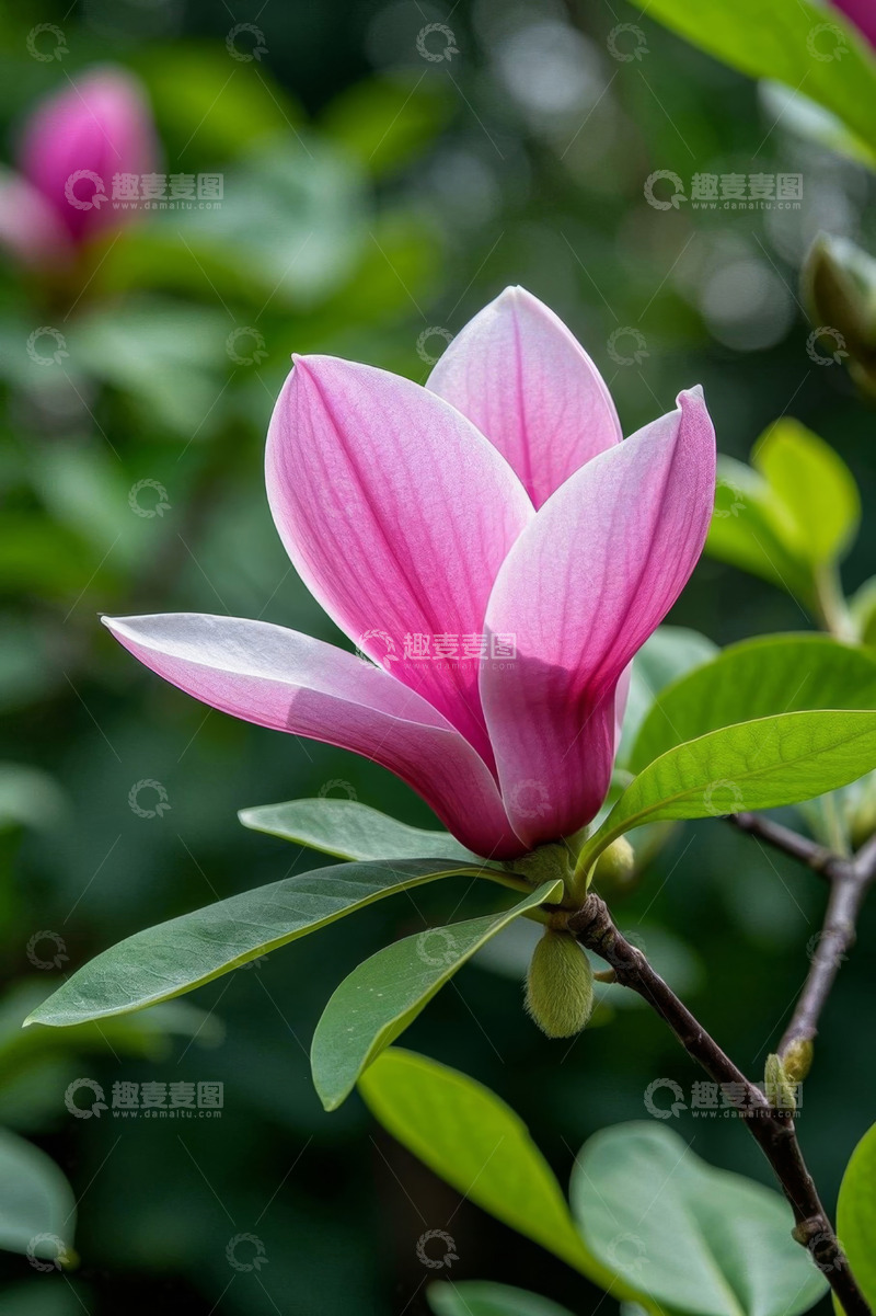 高清大图下载【趣麦麦图】粉色玉兰花特写