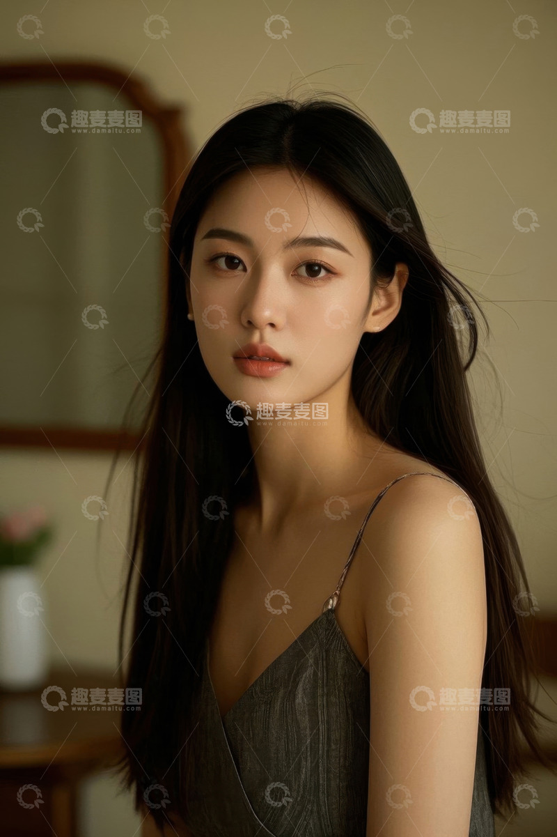 高清大图下载【趣麦麦图】美女写真温柔眼神长发飘飘