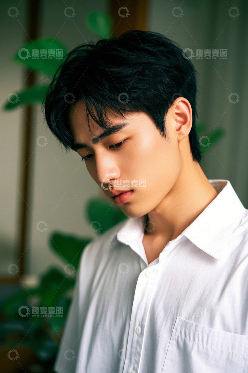 高清大图下载【趣麦麦图】忧郁眼神的年轻男子写真