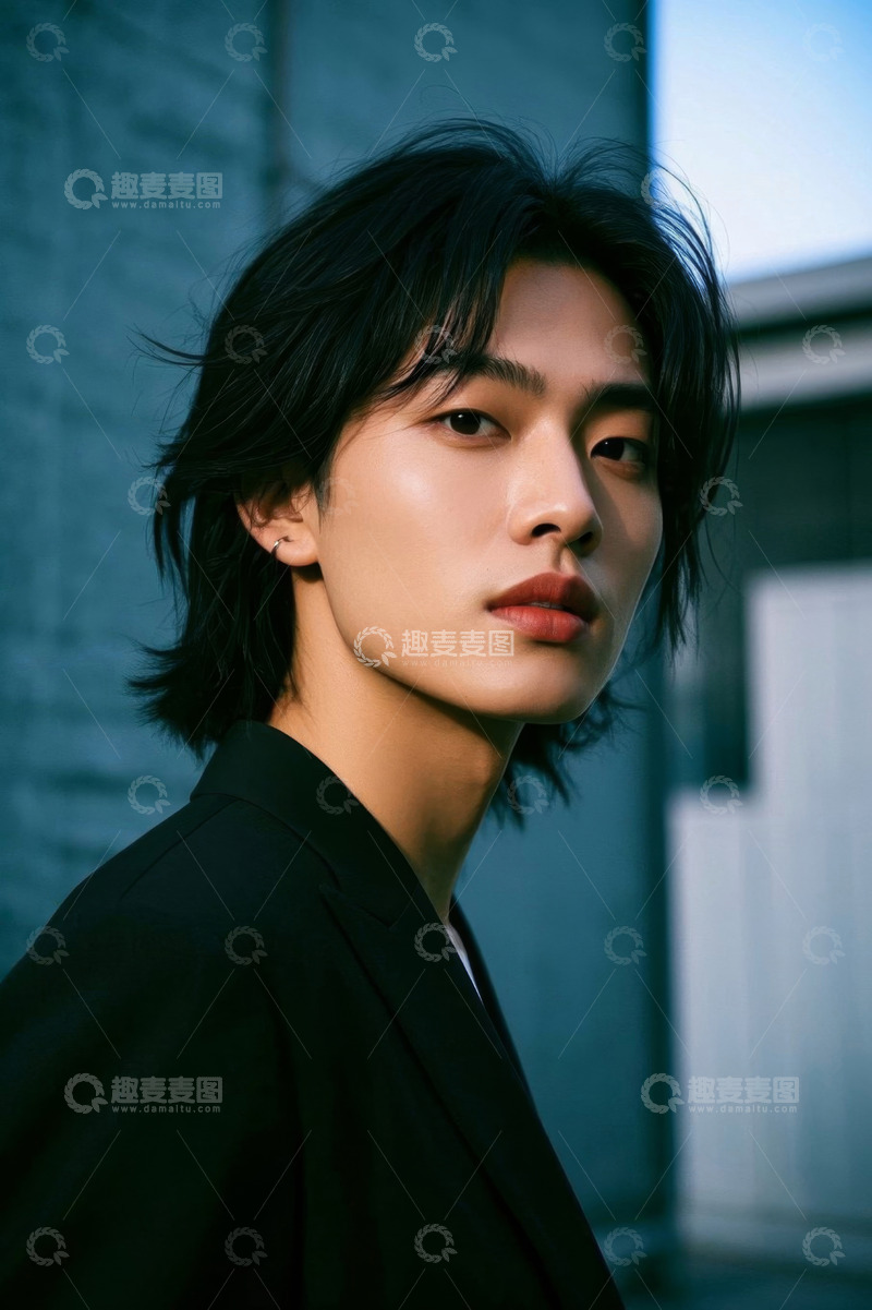 高清大图下载【趣麦麦图】阳光下俊美少年侧颜照
