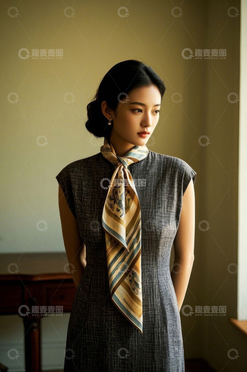 高清大图下载【趣麦麦图】复古优雅女子室内写真