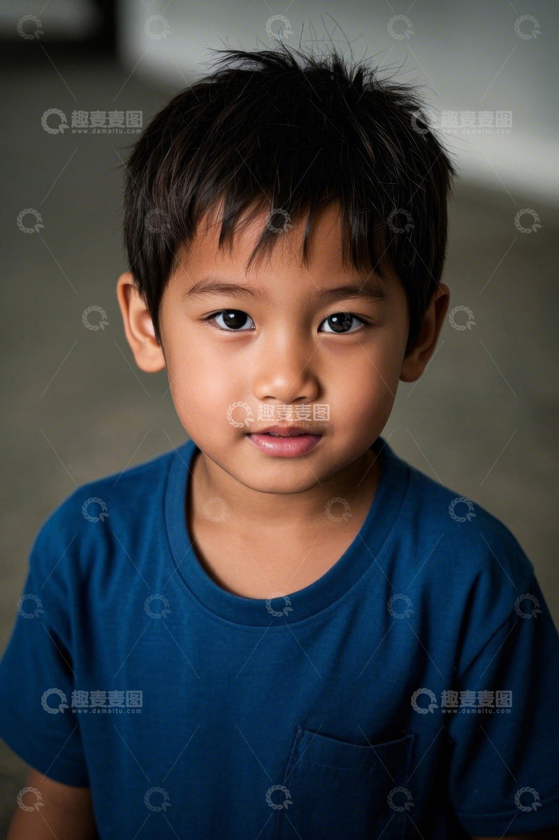 高清大图下载【趣麦麦图】可爱男孩肖像特写眼神清澈