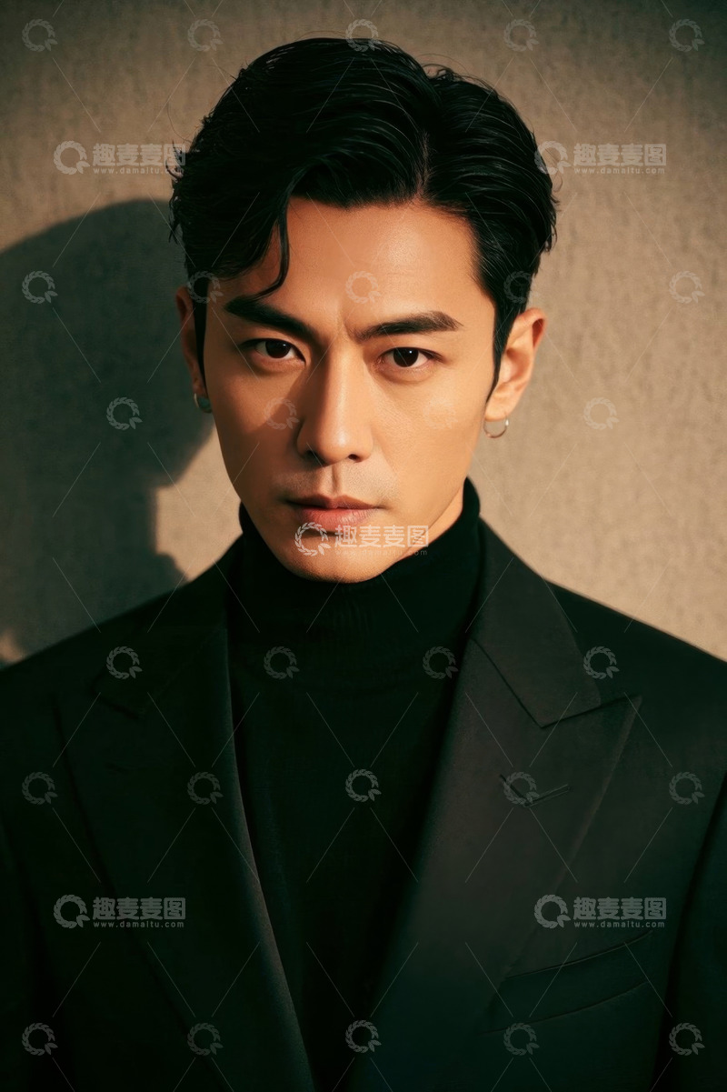 高清大图下载【趣麦麦图】时尚男青年西装写真特写