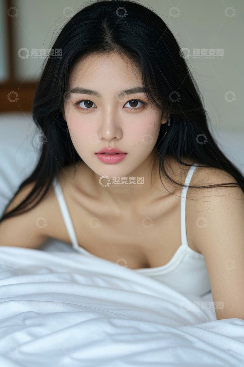 高清大图下载【趣麦麦图】美女睡衣写真床上写真