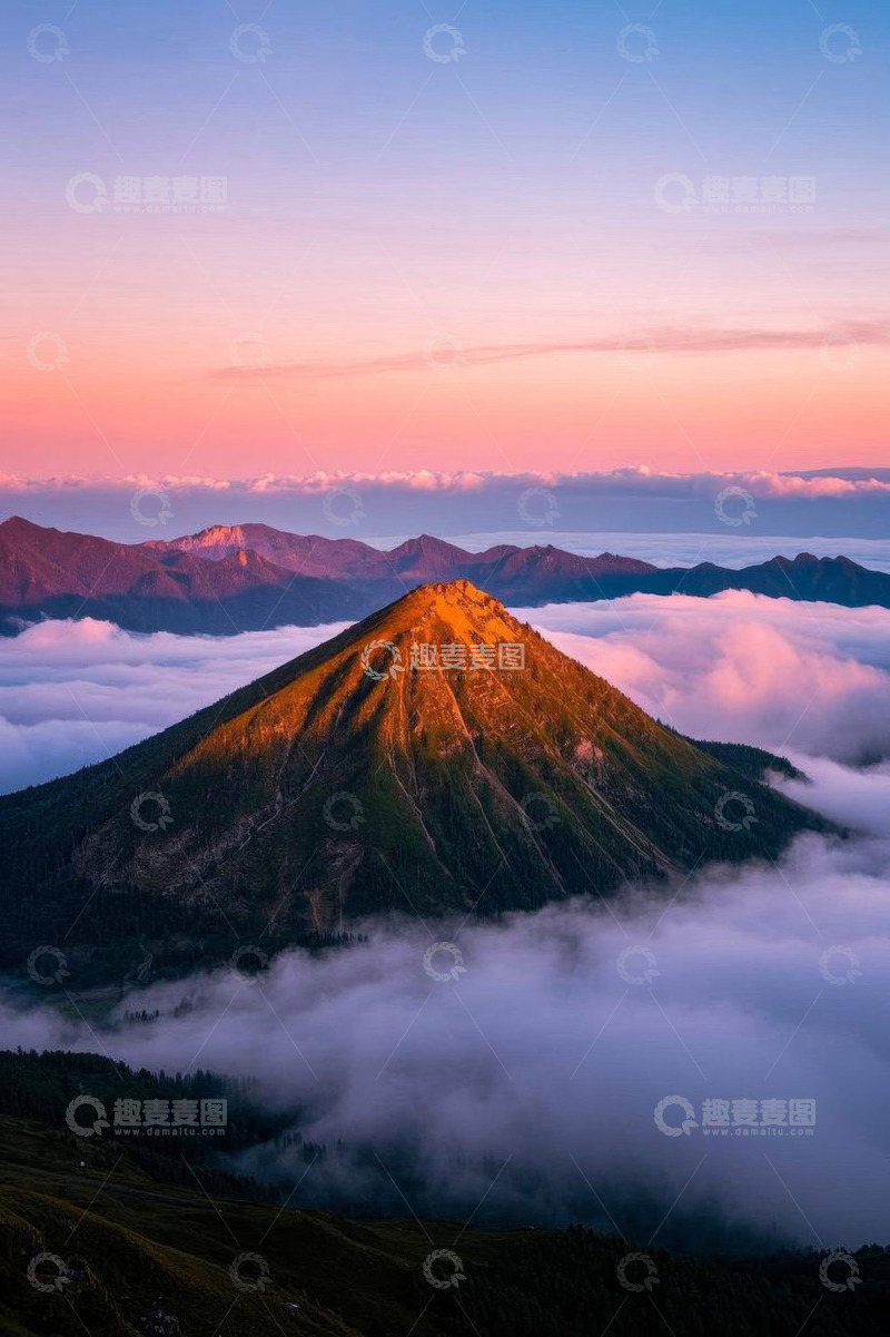 高清大图下载【趣麦麦图】高山云海日出自然景观