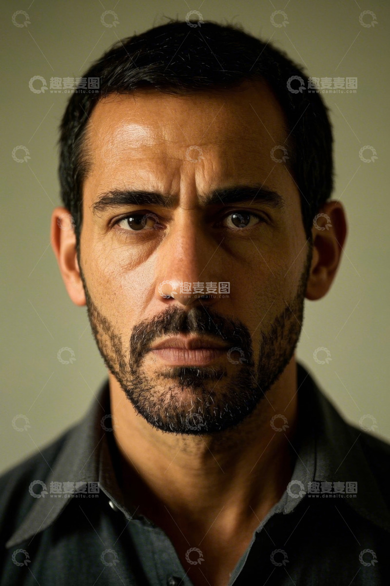 高清大图下载【趣麦麦图】忧郁眼神的成熟男人特写
