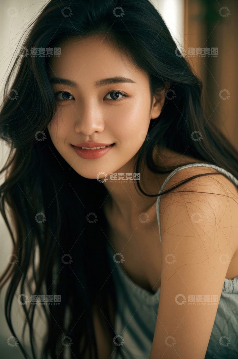 高清大图下载【趣麦麦图】美丽女子侧颜照温柔迷人