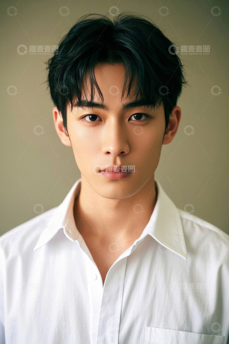 高清大图下载【趣麦麦图】干净利落白衬衫少年