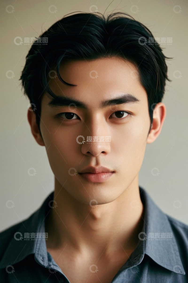 高清大图下载【趣麦麦图】时尚青年男子肖像特写