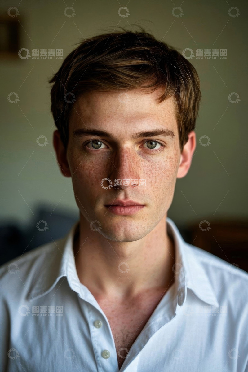 高清大图下载【趣麦麦图】年轻男子肖像特写镜头