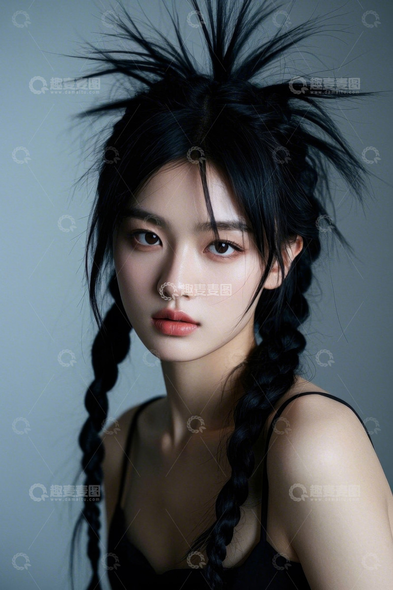 高清大图下载【趣麦麦图】黑发女子时尚写真