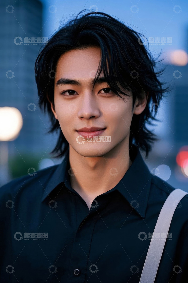 高清大图下载【趣麦麦图】时尚青年街景写真帅气肖像
