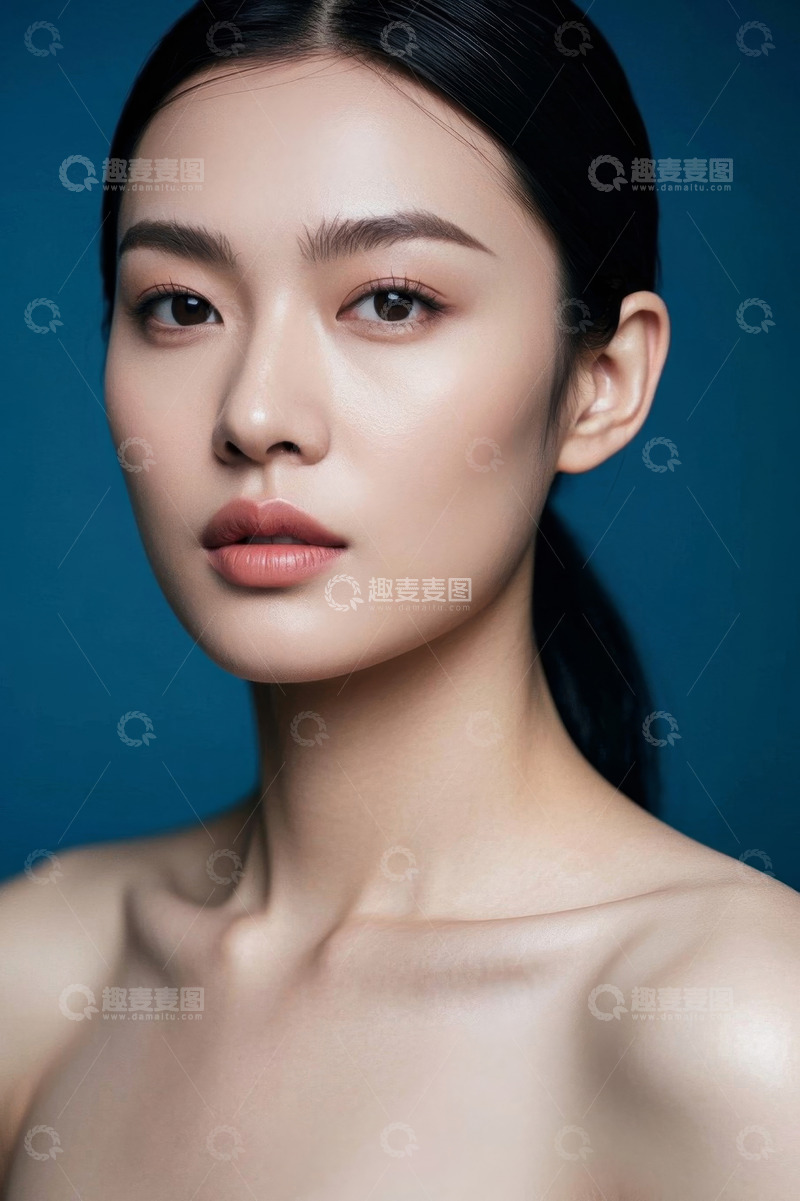 高清大图下载【趣麦麦图】美丽女子侧颜精致妆容